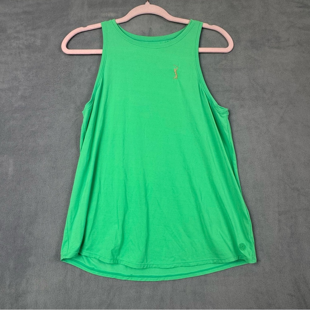 Lilly Pulitzer Vibrant Kelly Green Sleeveless Tank with Embroidered Logo